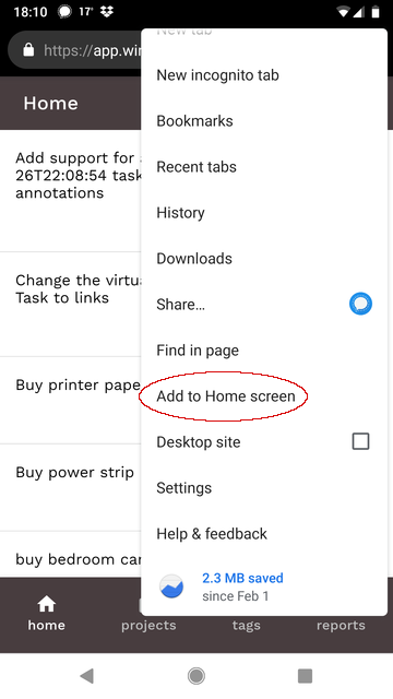Add to Homescreen