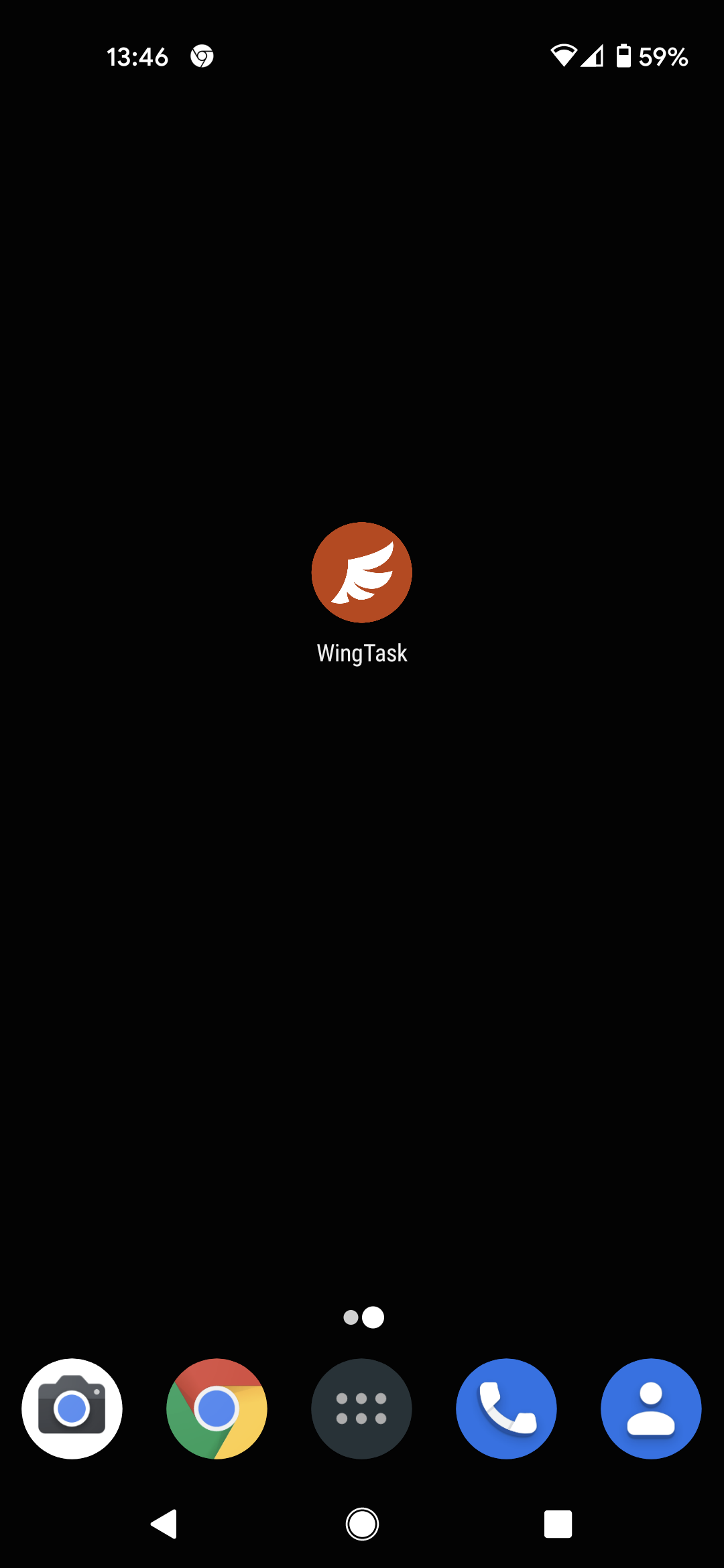WingTask App icon on Home screen