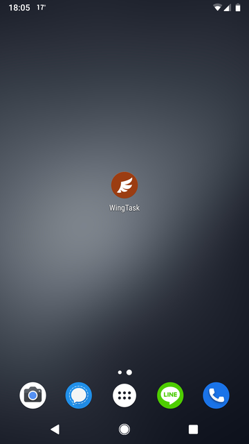 WingTask Icon on Homescreen