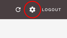 Settings icon on desktop